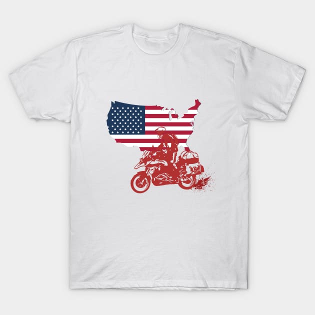 Adventure motorcycle T-Shirt by debageur